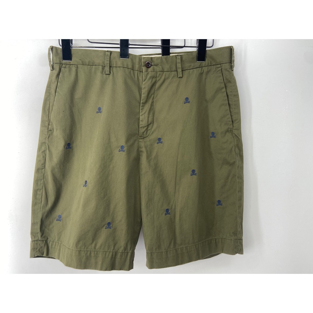 Polo Ralph Lauren Shorts Mens 34 Green Skull Stretch Classic Preppy Chino
